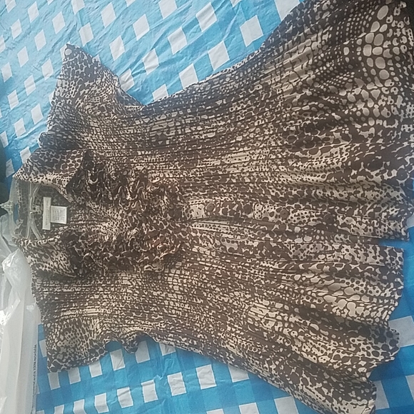 Blouse Nice brown and tan print - Picture 5 of 8